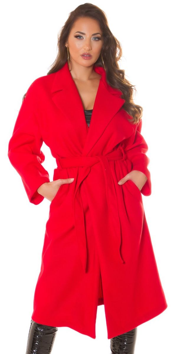 Csinos vékony női kabát piros 