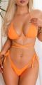 Háromszög bikini narancs ráncolt megkötős