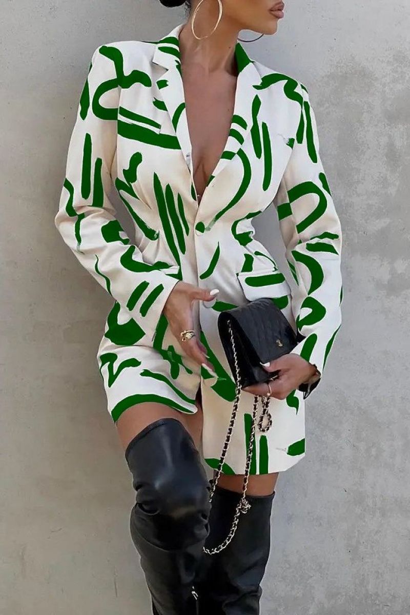 Alkalmi ruha csinos zöld absztraktos