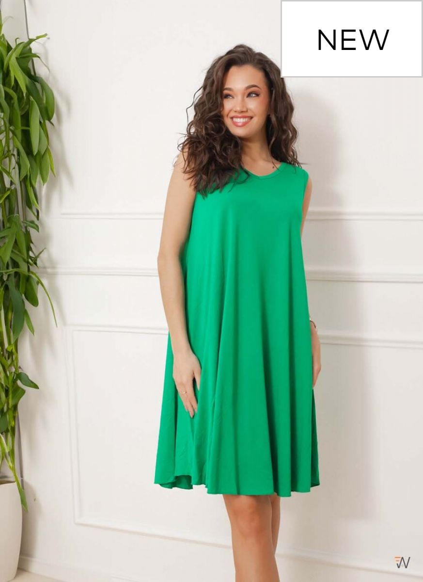 Molett női ruha nyári bő fazonú zöld
