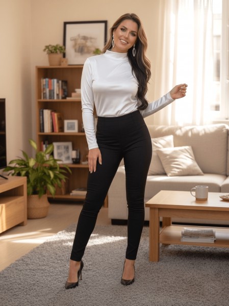 Gyönyörű fehér satin look női felső body