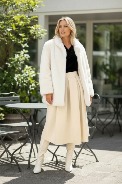 Szoknya elegáns bézs Lizy