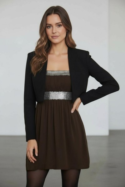 Alkalmi ruha S méret flitteres fekete Lizy