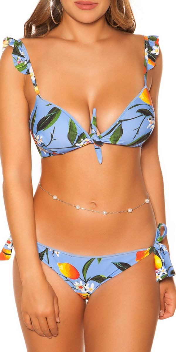 Karibi bikini fodrokkal - kék
